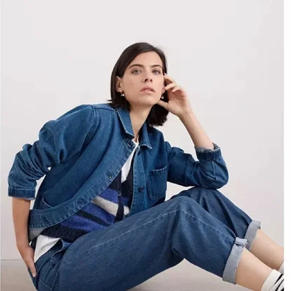 Seasalt Cornwall Denim Reading Rocks Chore Jacket - Picture 2 of 12